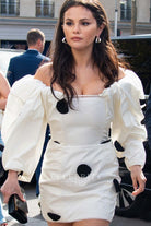 Selena Gomez off shoulder dress 2023 Paris fashion week