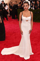 Selena Gomez white mermaid prom dress 2015 met gala