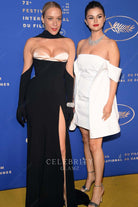 Selena Gomez white off shoulder  prom dress 2019 Cannes film festival gala dinner  