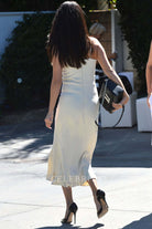 Selena Gomez white tea length dress 2015 indulgence summer party