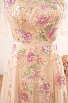 sequin lace appliques mother of bride dress