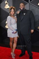Shana Render glitter short prom dress Grammys red carpet 2024