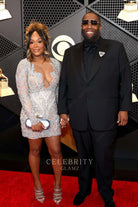 Shana Render illusion plunging neck prom dress Grammys red carpet 2024
