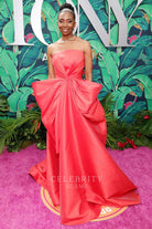 Sharon Washington strapless bowknot prom dress 76th annual tony awards