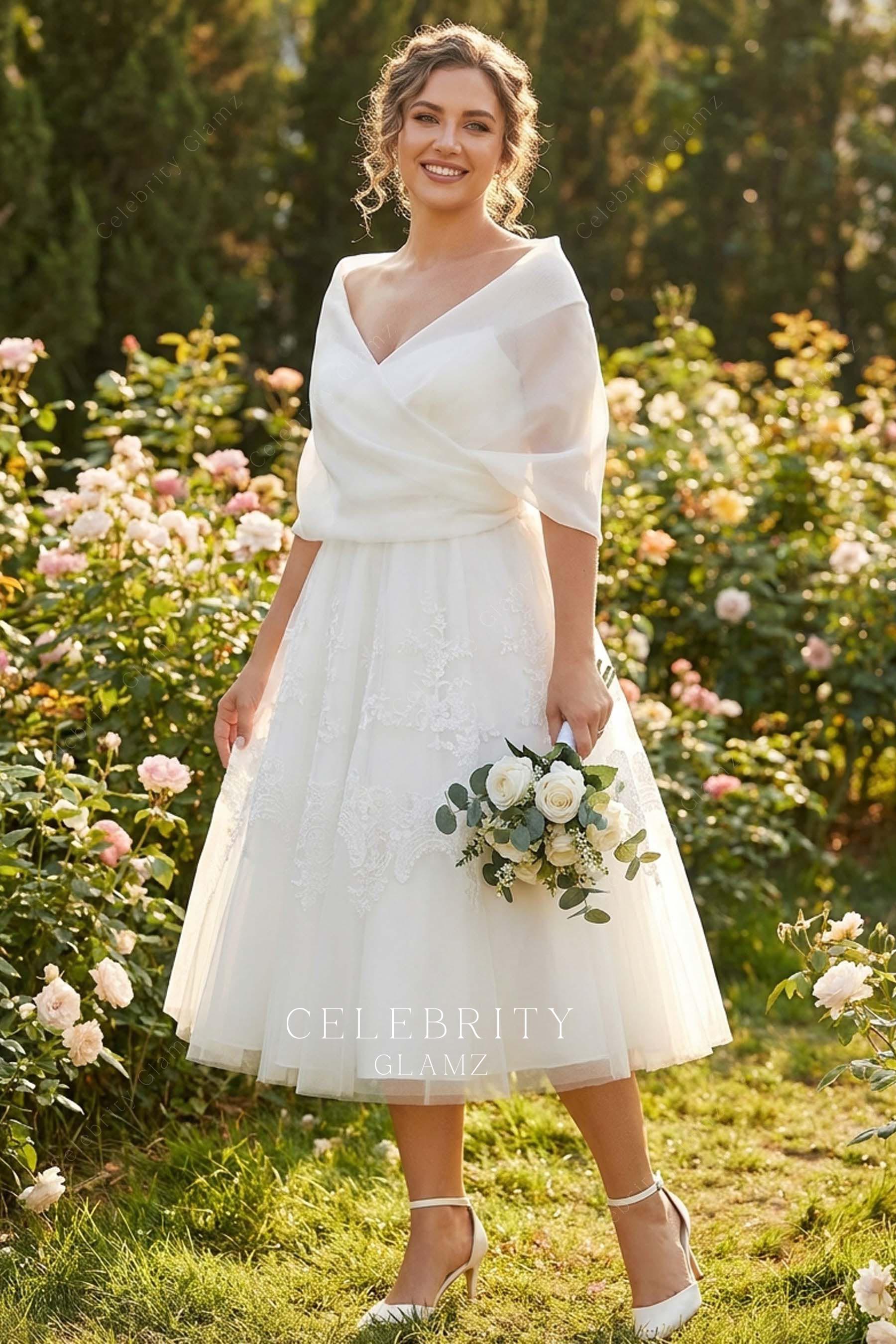 sheer organza crepe wedding gown