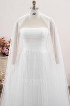 sheer tulle wrap wedding dress