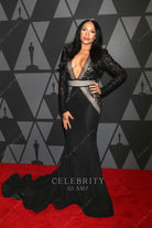 Sheléa Frazier black lace mermaid AMPAS 9th annual governors awards 2017