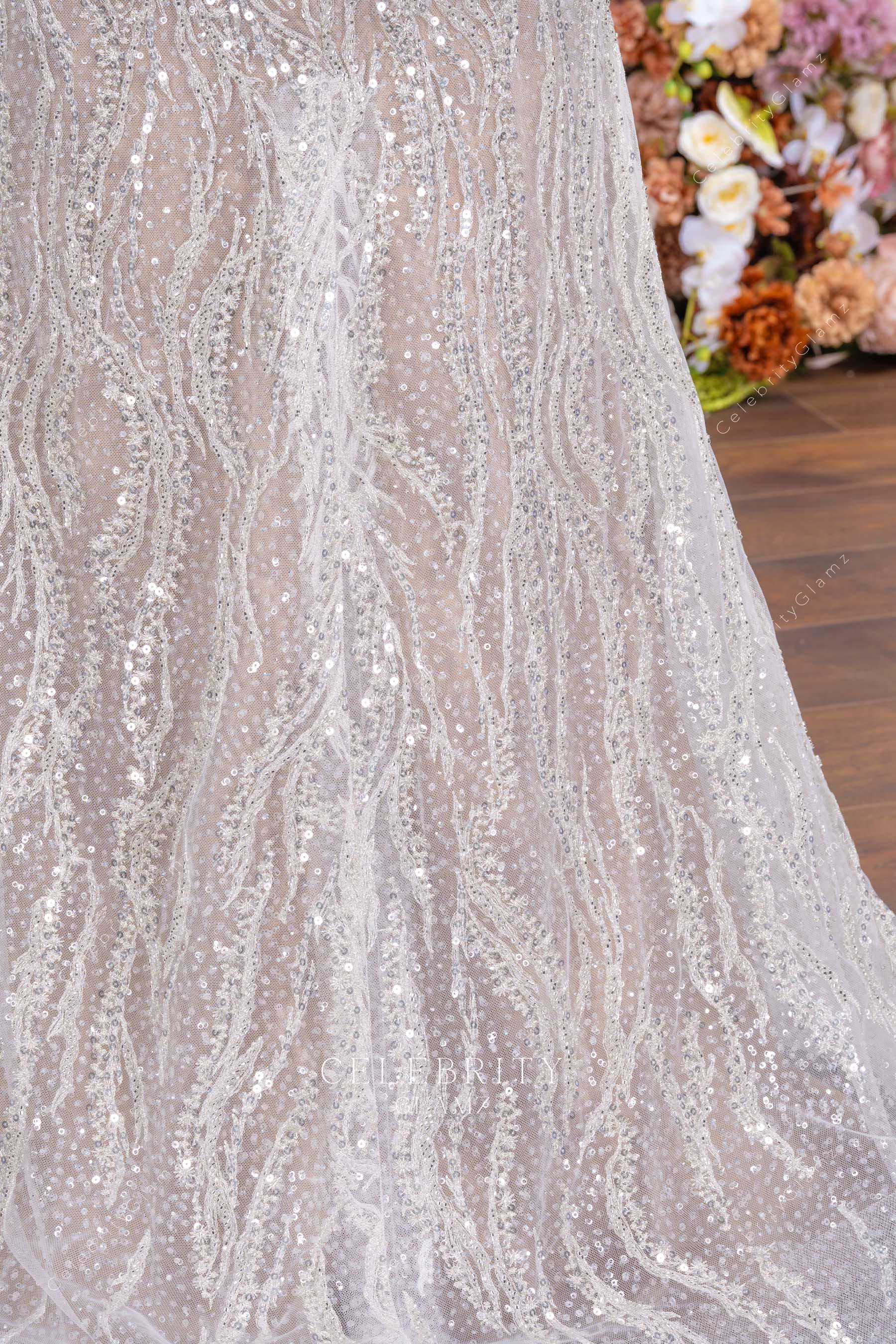 shimmery glitter prom dress