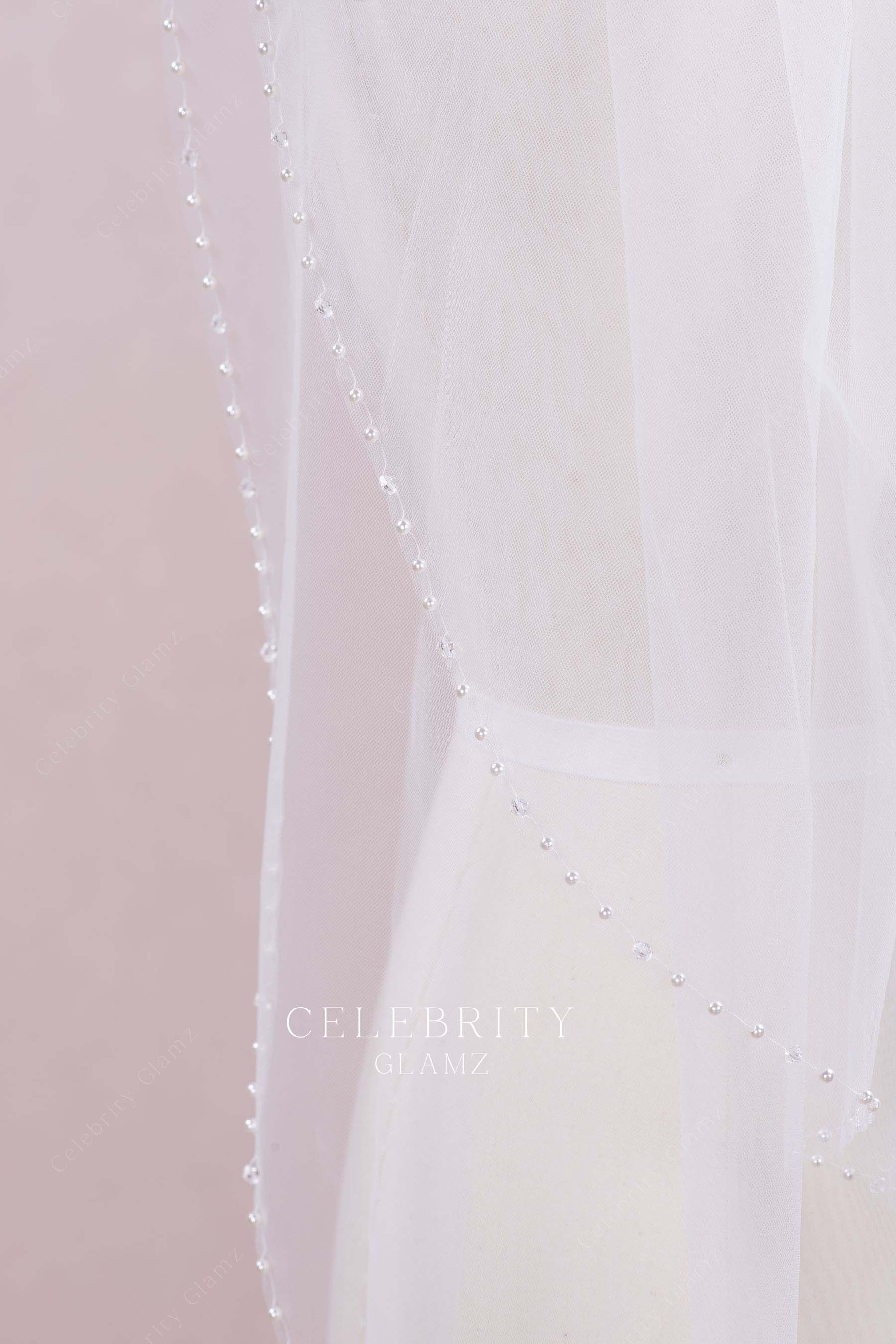 single tier bridal veil