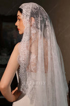 single tier lace bridal veil