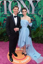Skye Maddox baby blue high to low prom dress 76th tony awards 