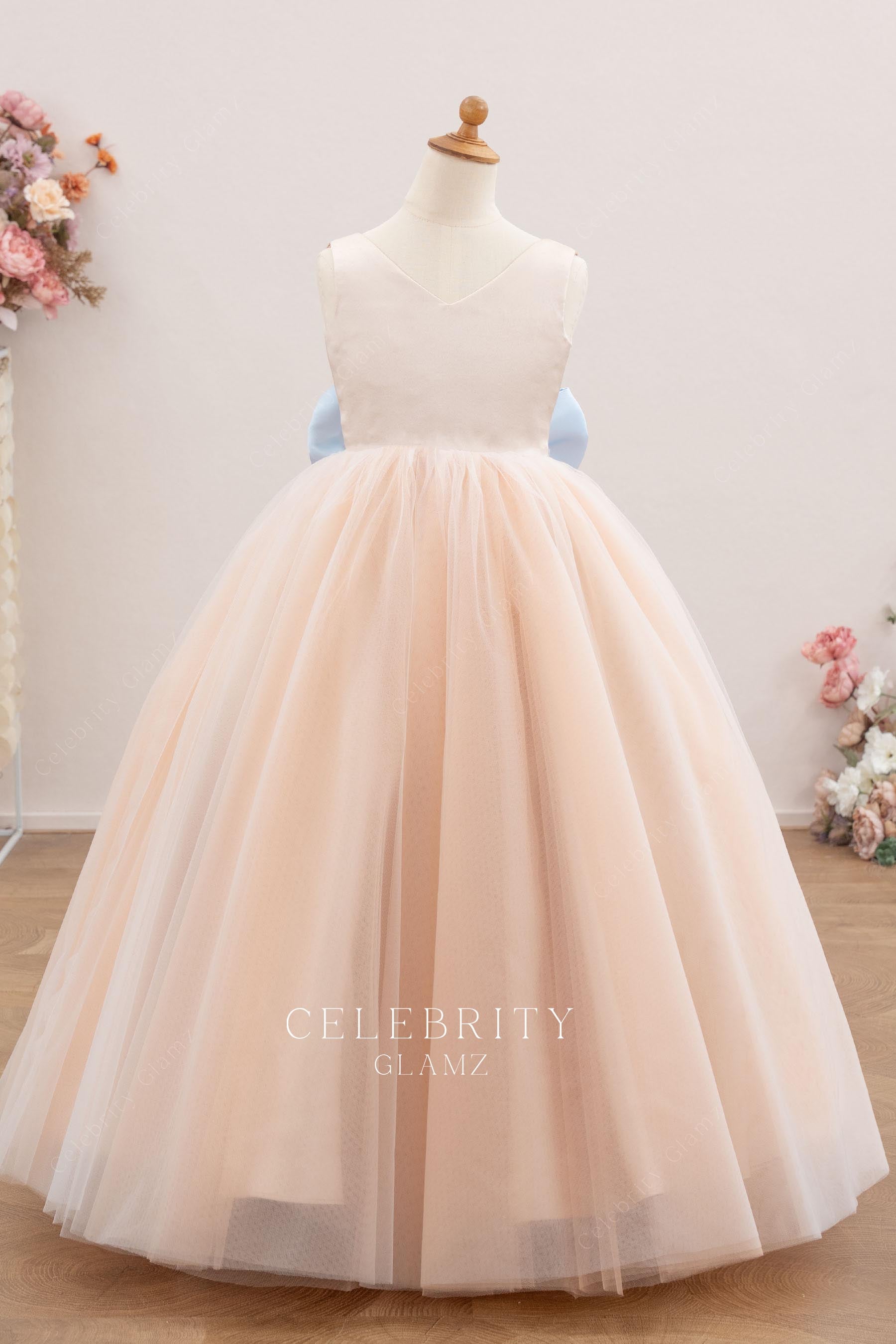 sleeveless a line flower girl dress