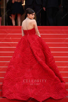 Sofia Carson open back 2023 Cannes film festival red dress