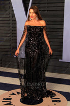 Sofia Vergara black off shoulder 24th vanity fair Oscar after party 2018