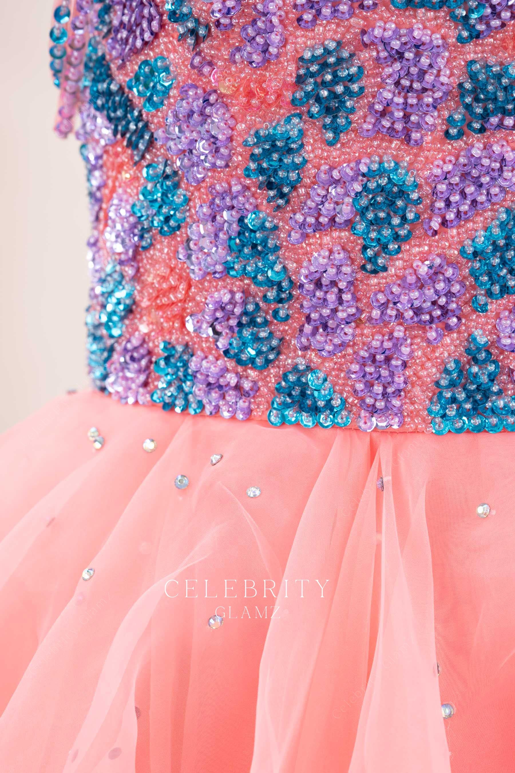 sparkly beading pageant gown