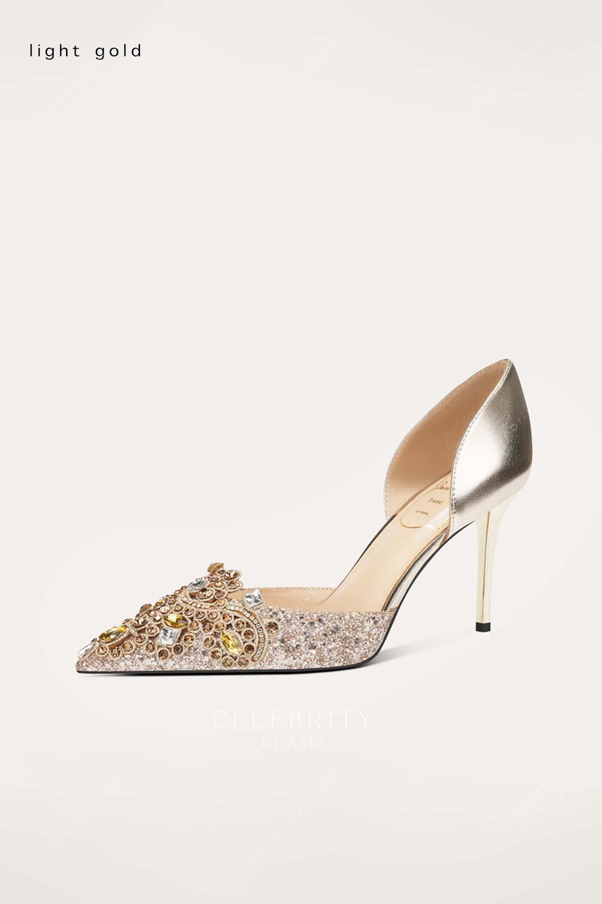 sparkly gold bridal shoes