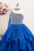 sparkly rhinestone bodice a line pageant dress