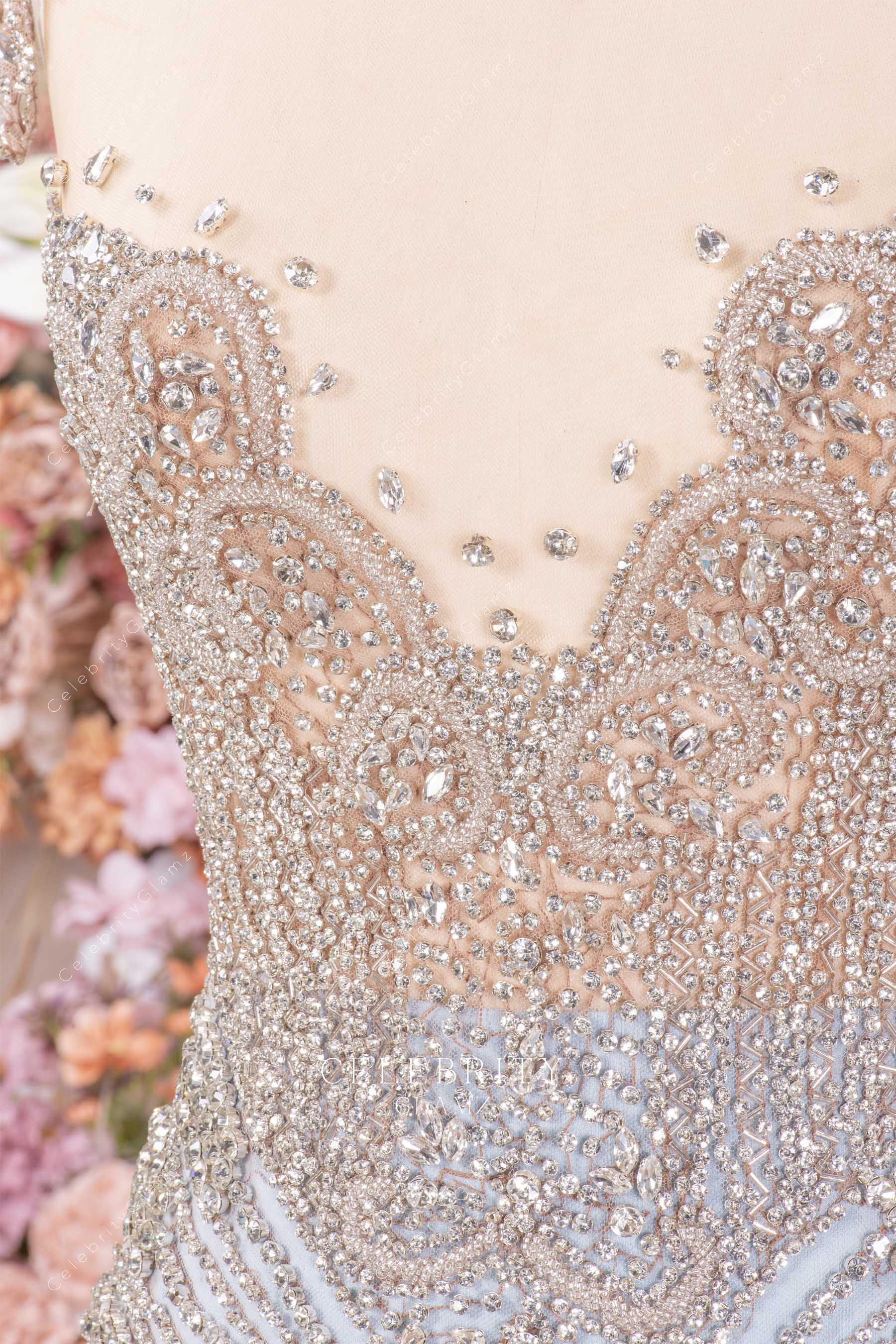 sparkly rhinestones mermaid prom dress