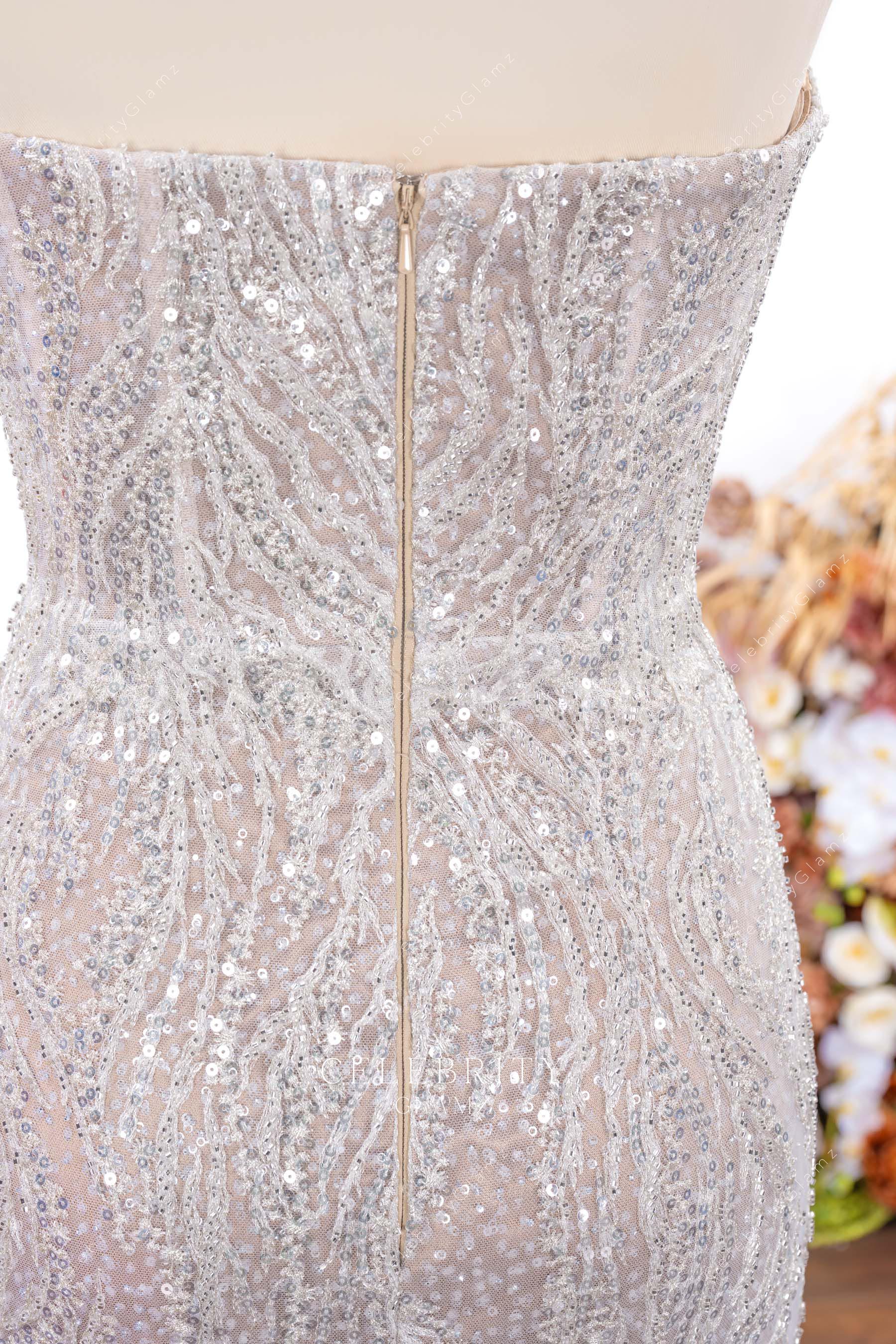 sparkly rhinestones strapless formal gown