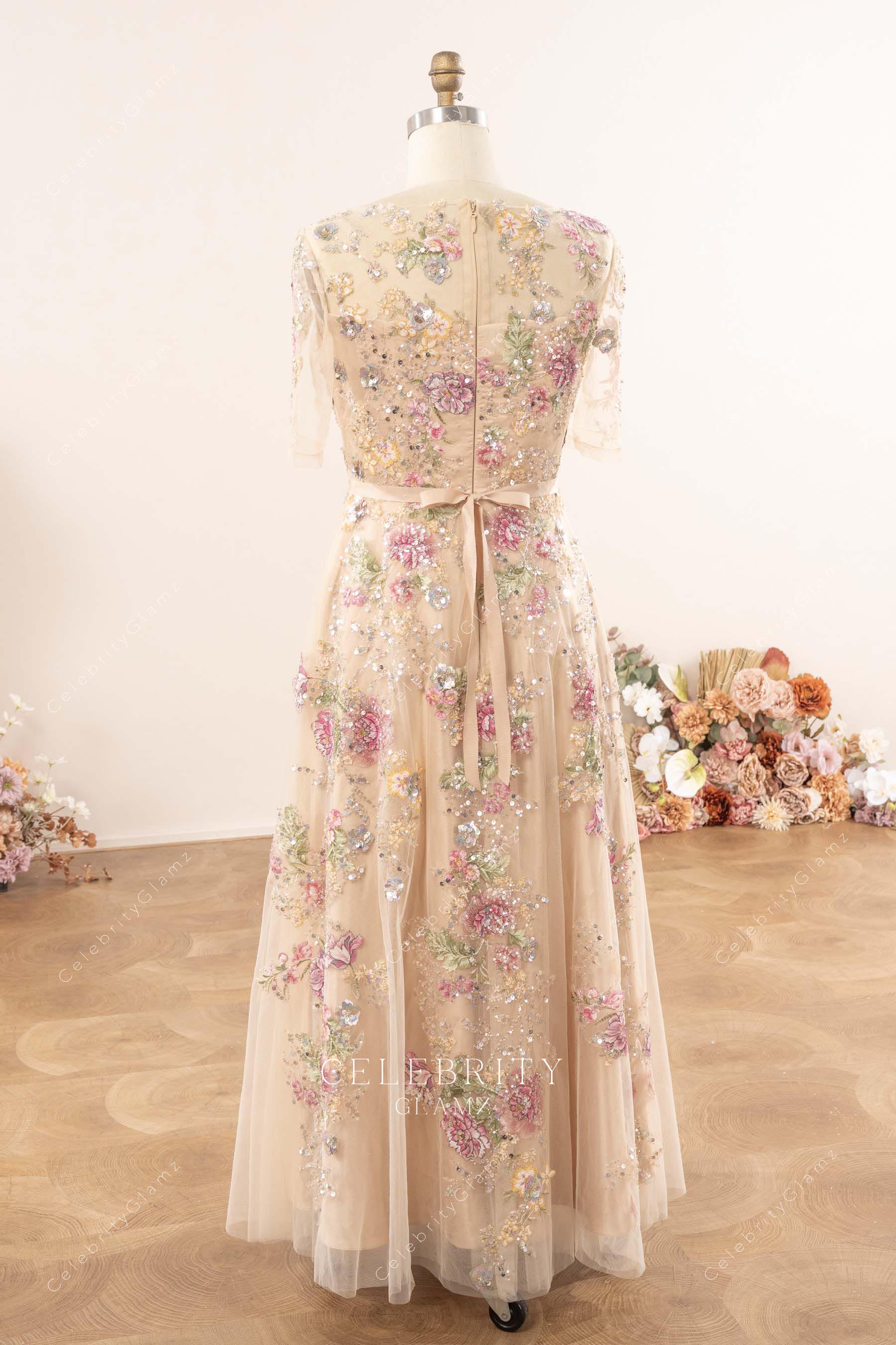sparkly sequin a line mother of bride dress