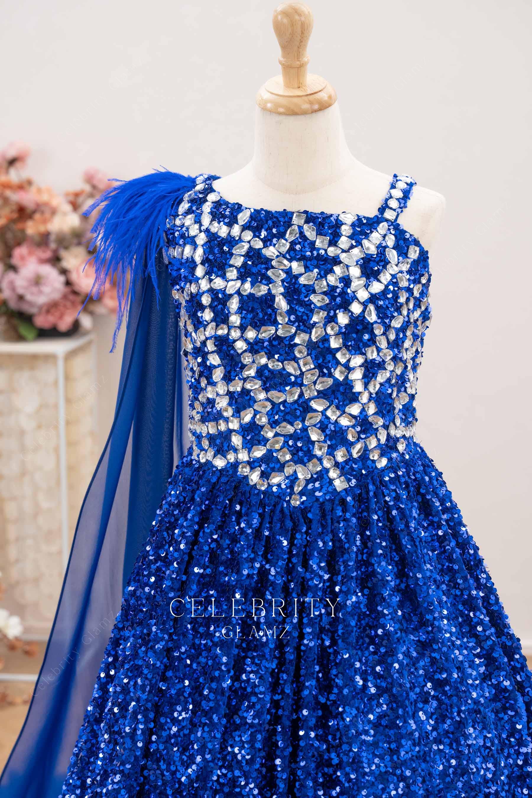 sparkly sequin Basque waist pageant dress