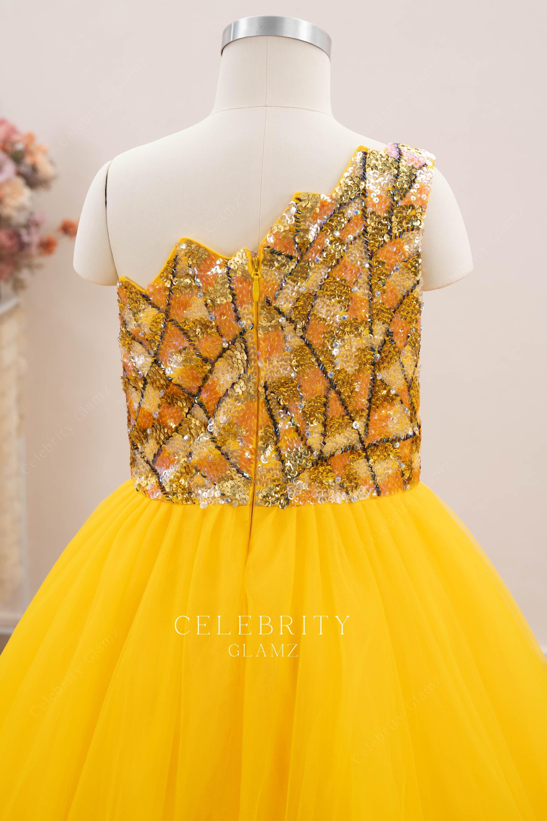sparkly sequin bodice a line pageant dress