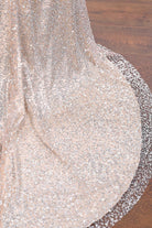 sparkly sequin court train prom dress