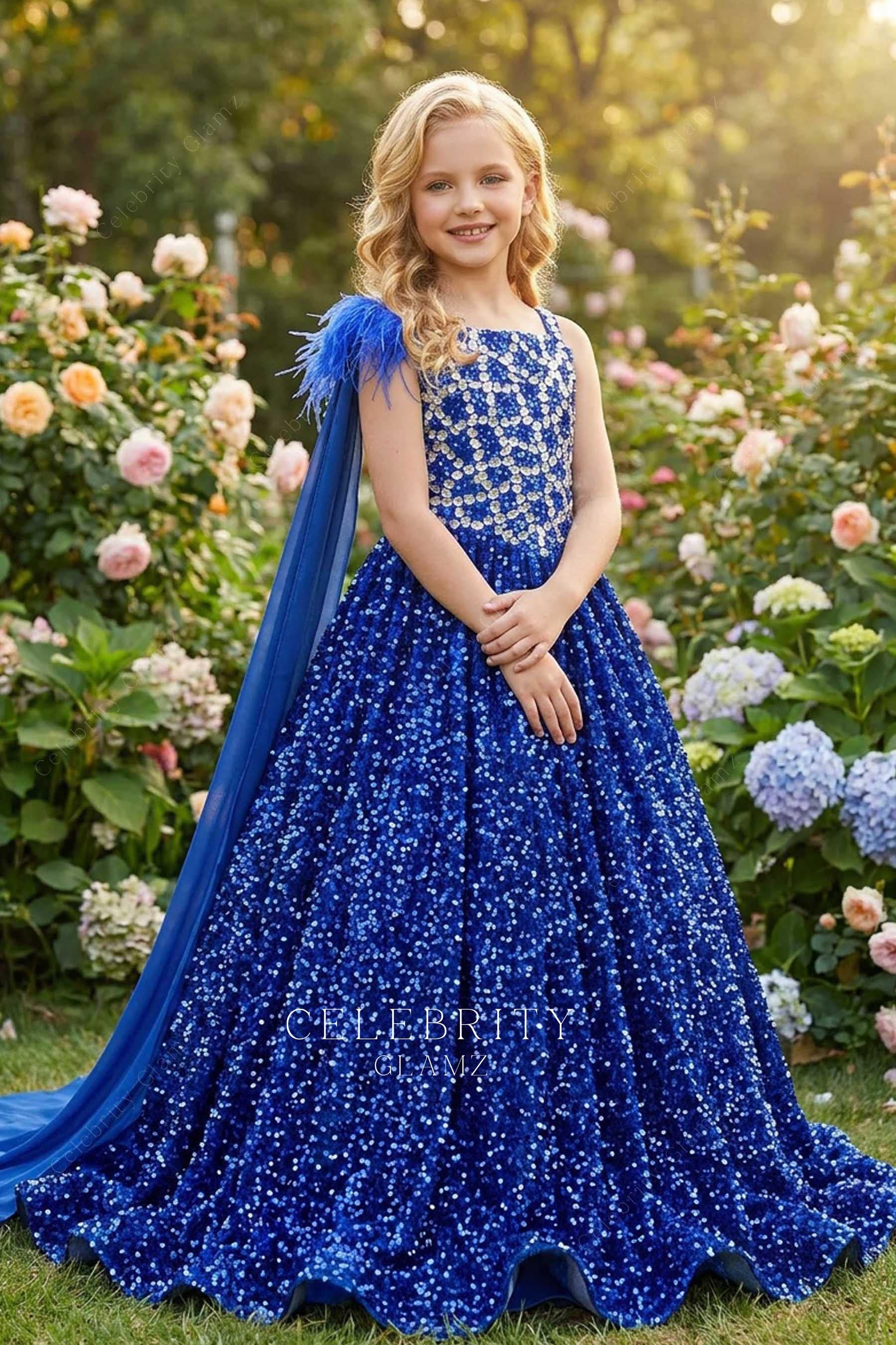 sparkly velvet a line pageant dress