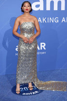 Storm Reid silver strapless dress 2023 Cannes film festival
