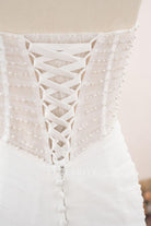 strapless lace up closure wedding dress