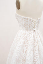strapless open back bridal dress