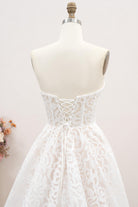 strapless open back wedding dress