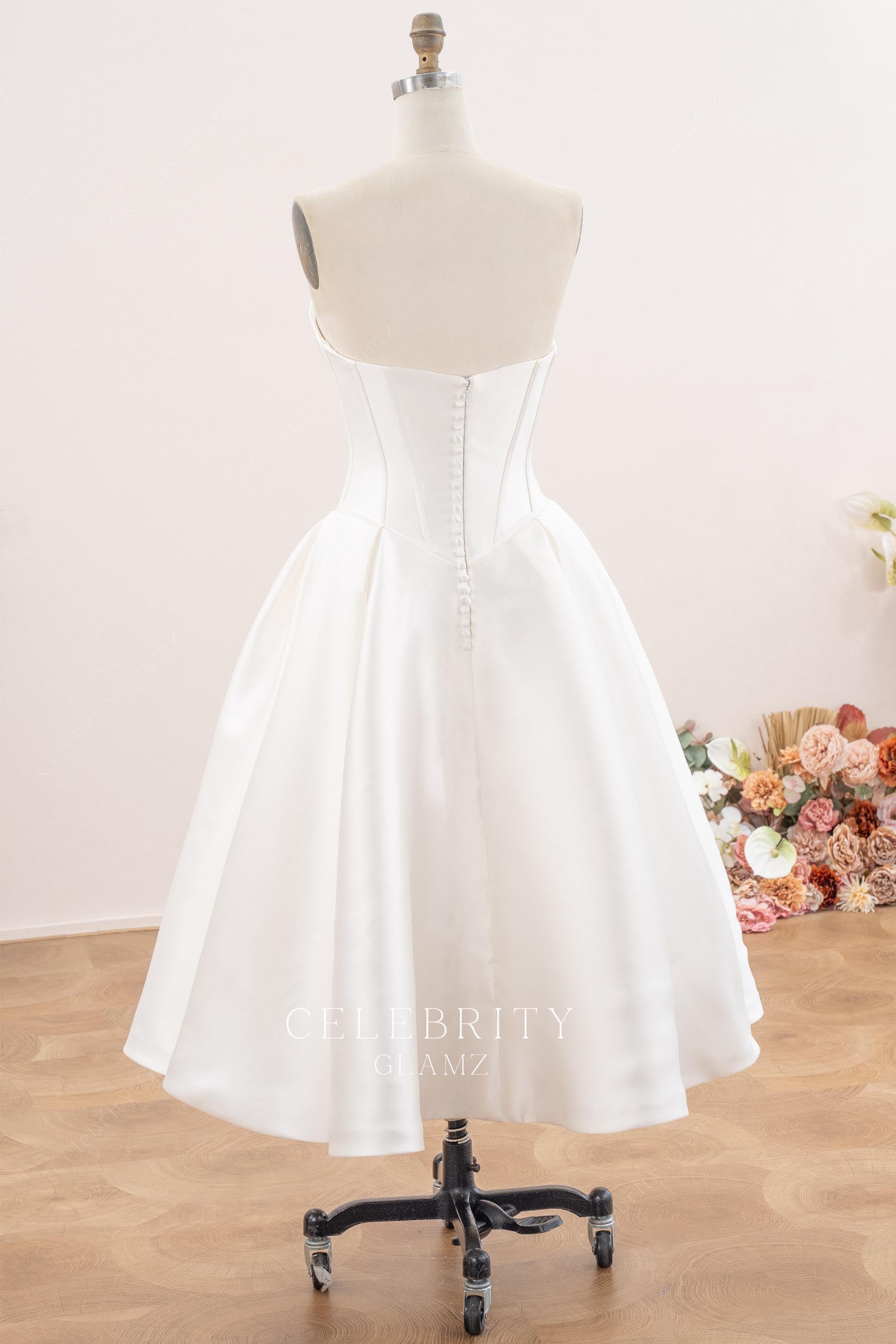 strapless puffy a line wedding dress