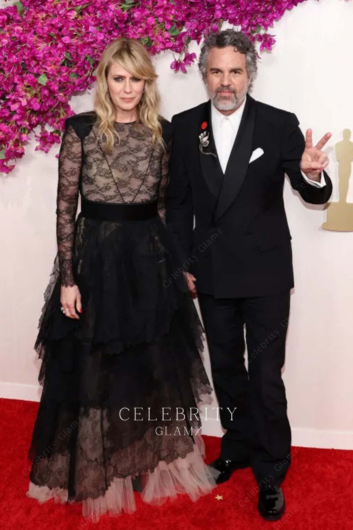 Sunrise Coigney lace a line prom dress 2024 Oscars red carpet