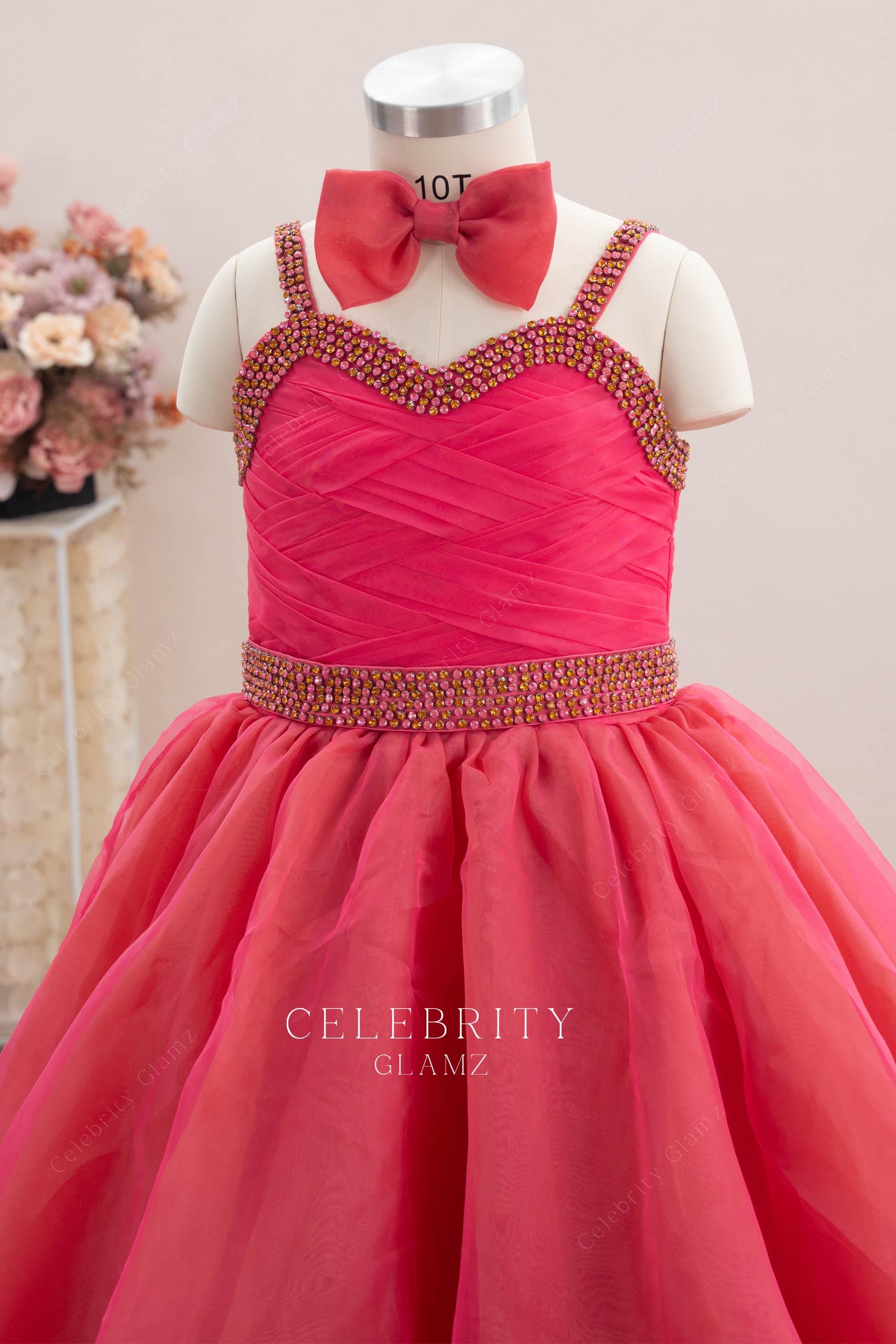 sweetheart neck organza pageant gown