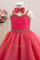 sweetheart neck organza pageant gown