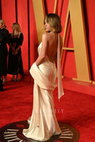 Sydney Sweeney ivory open back dress 2024 Oscars after Party
