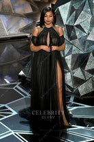 Taraji P. Henson black high slit dress 90th academy awards 2018