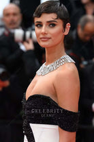 Taylor Hill shimmery beaded sweetheart formal Cannes film festival 2024
