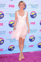 Taylor Swift pink sleeveless celebrity dress teen choice awards
