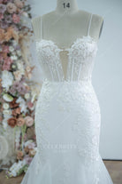 thin straps sweetheart neck wedding dress