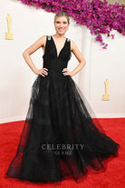 Tiffany Taylor black tulle prom dress 2024 Oscars red carpet
