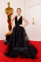Tiffany Taylor plunging prom dress 2024 Oscars red carpet