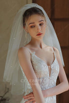 two tier tulle bridal veil
