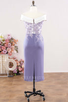 two tone back slit mother of bride dress