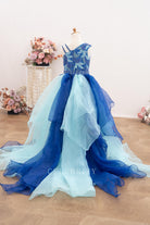two tone detachable overskirt kids dress