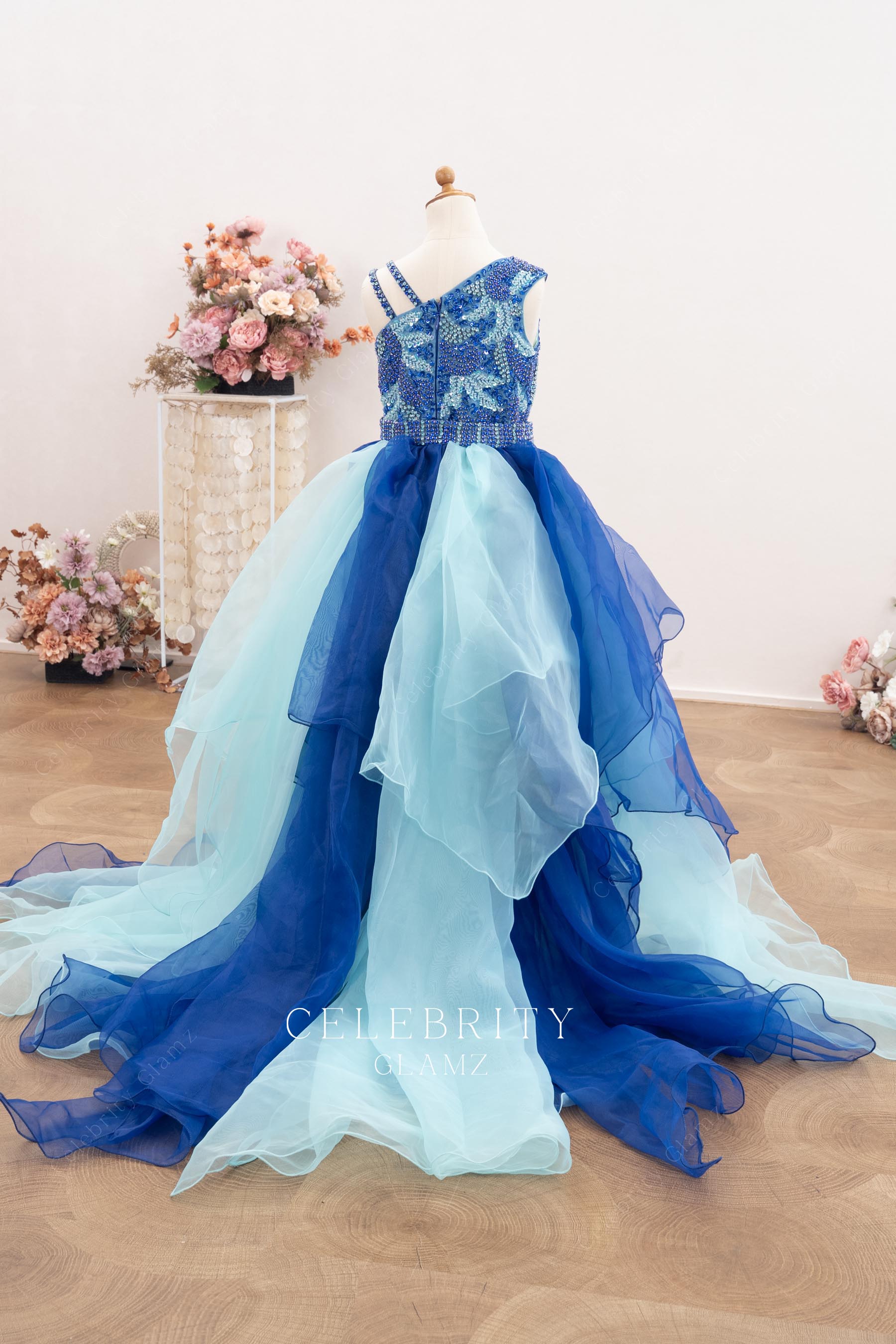 two tone detachable overskirt kids dress
