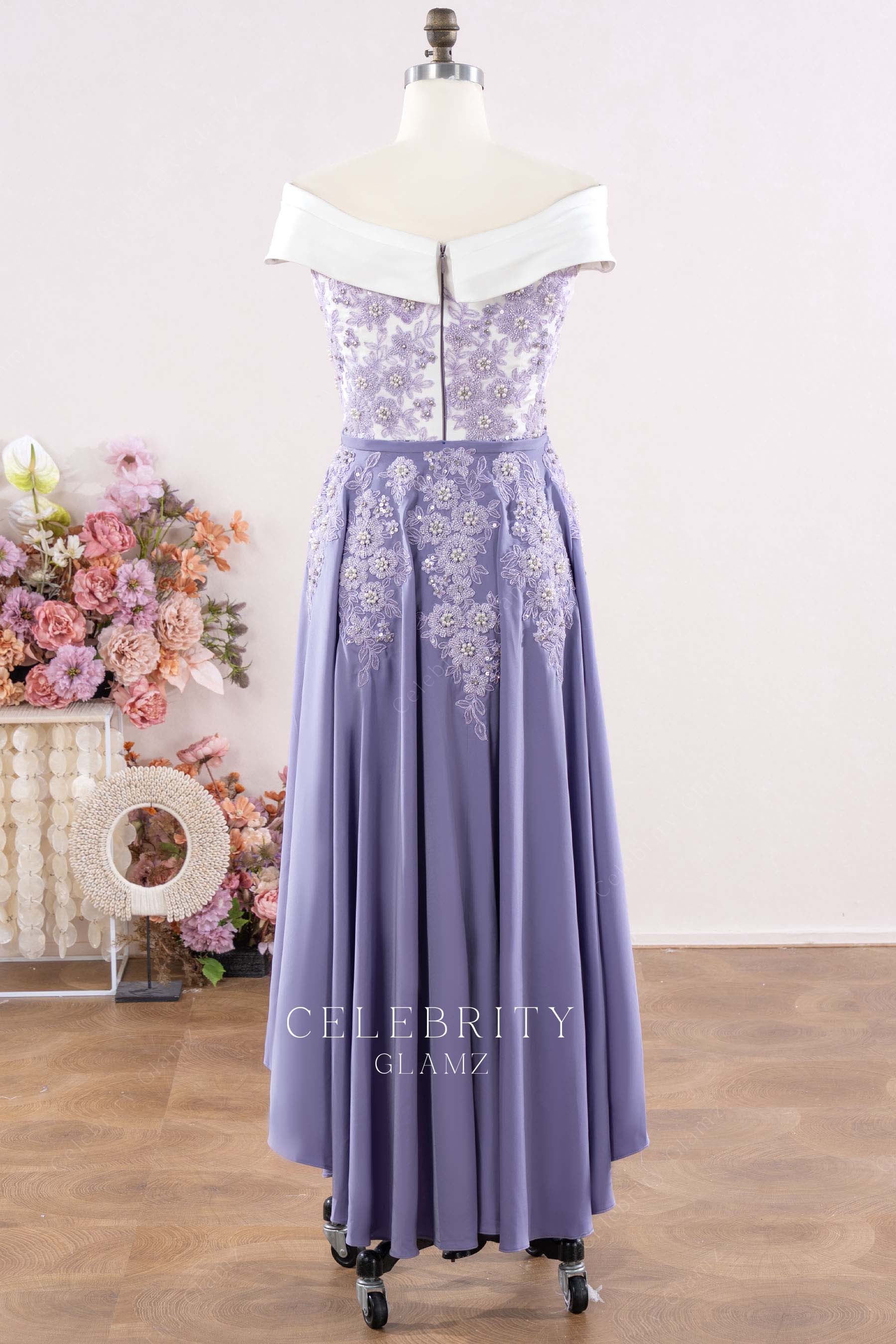 two tone detachable overskirt mother of bride dress