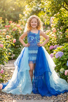 two-tone organza a line kids pageant dress
