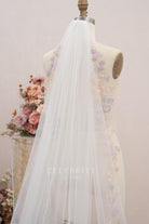 unique designer lace applique wedding veil 